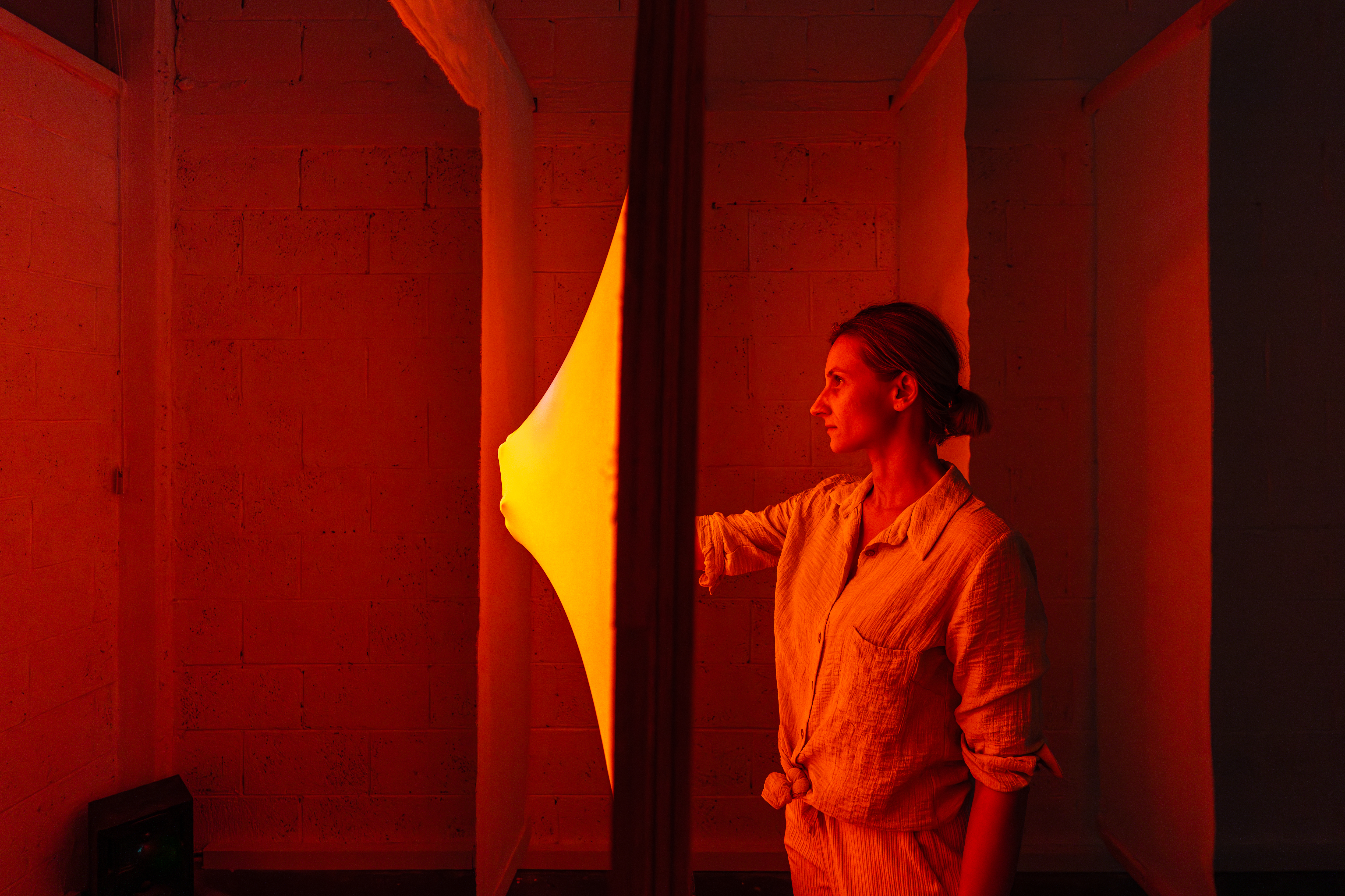 Close-up of hand touching center